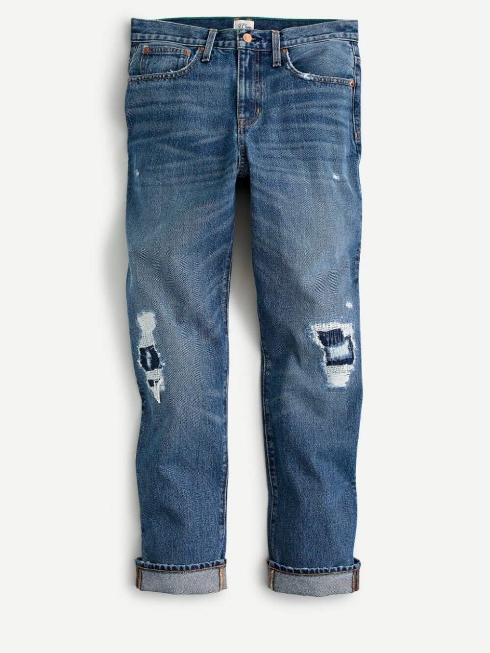 NWT J. Crew Petite Size 32 32P Blue Slouchy Boyfriend Jean in Putnam Wash NEW